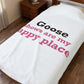 Goose Shows Are My Happy Place  - Pink & Espresso Velveteen Plush Blanket