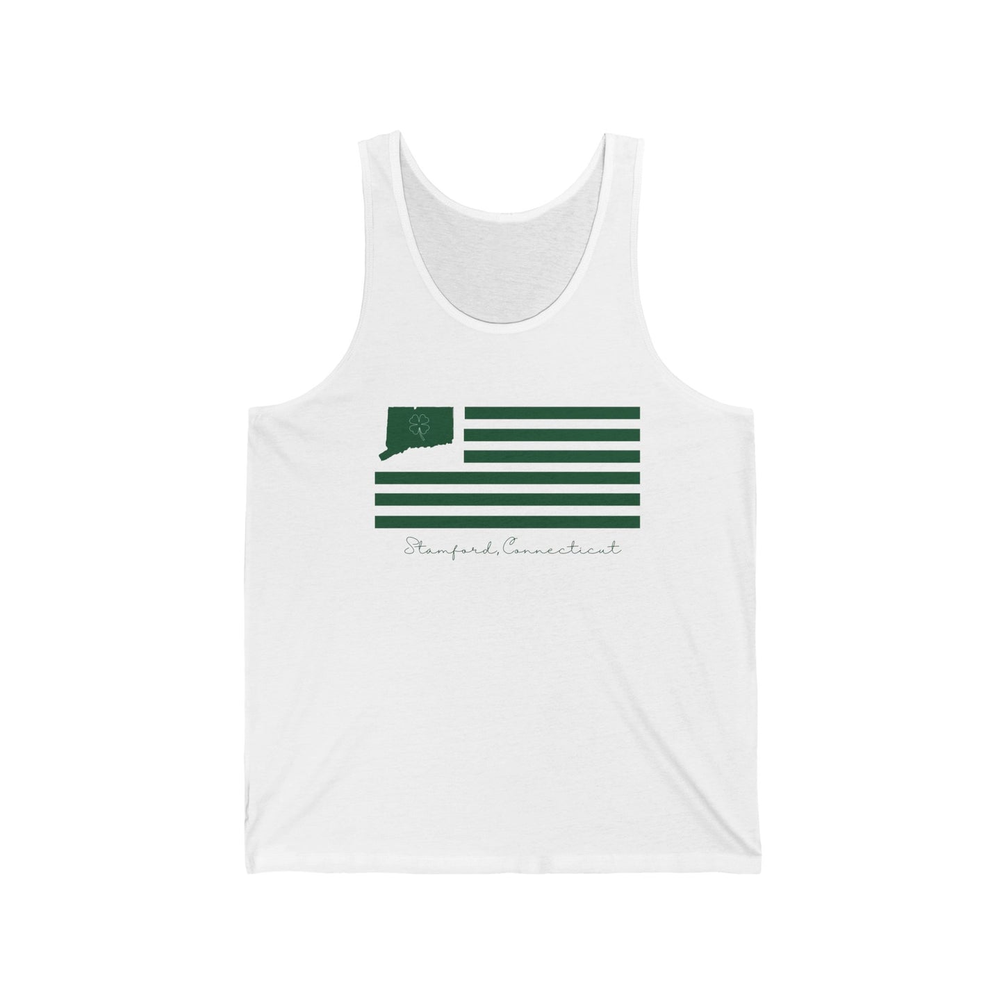 Stamford Connecticut St. Patrick's Day Flag Unisex Jersey Tank Top