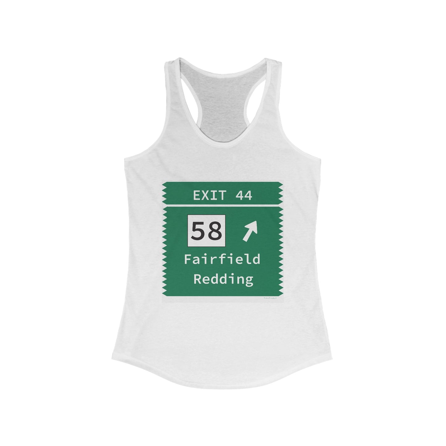 Vintage Merritt Parkway Exit 44 Sign Women's Ideal Racerback Tank Top