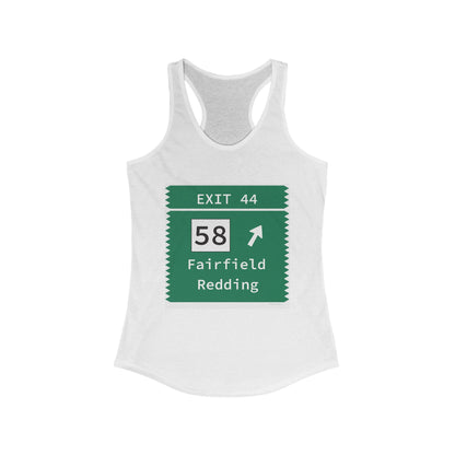 Vintage Merritt Parkway Exit 44 Sign Women's Ideal Racerback Tank Top