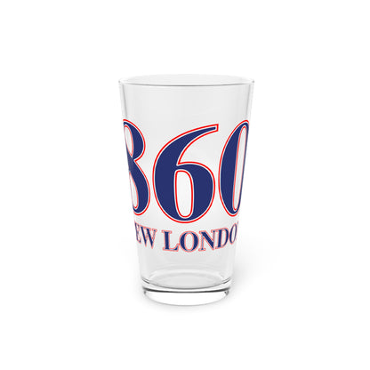 860 New London Red, White & Blue Pint Glass, 16oz