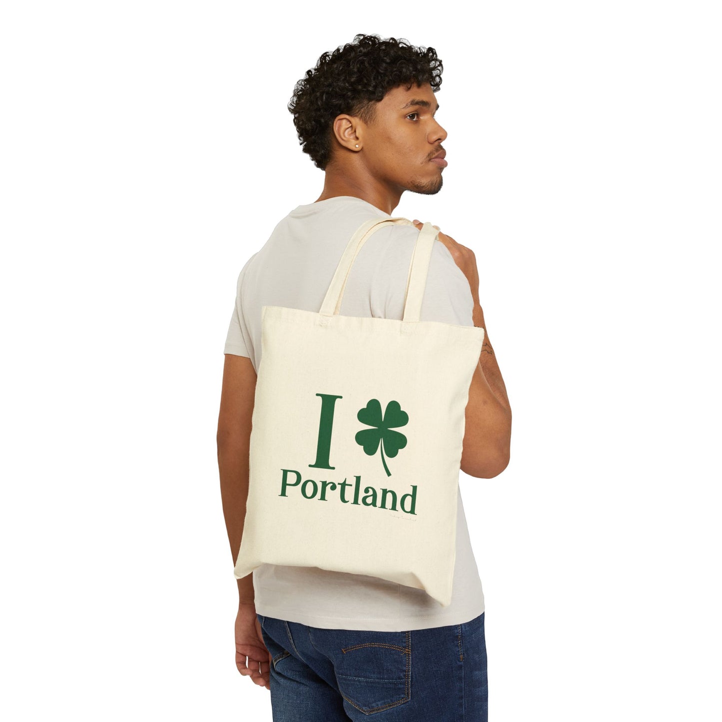 I Clover Portland Cotton Canvas Tote Bag