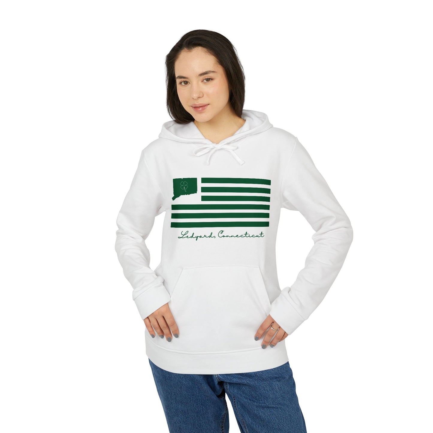 Ledyard Connecticut St. Patrick’s Day Flag adidas Unisex Fleece Hoodie