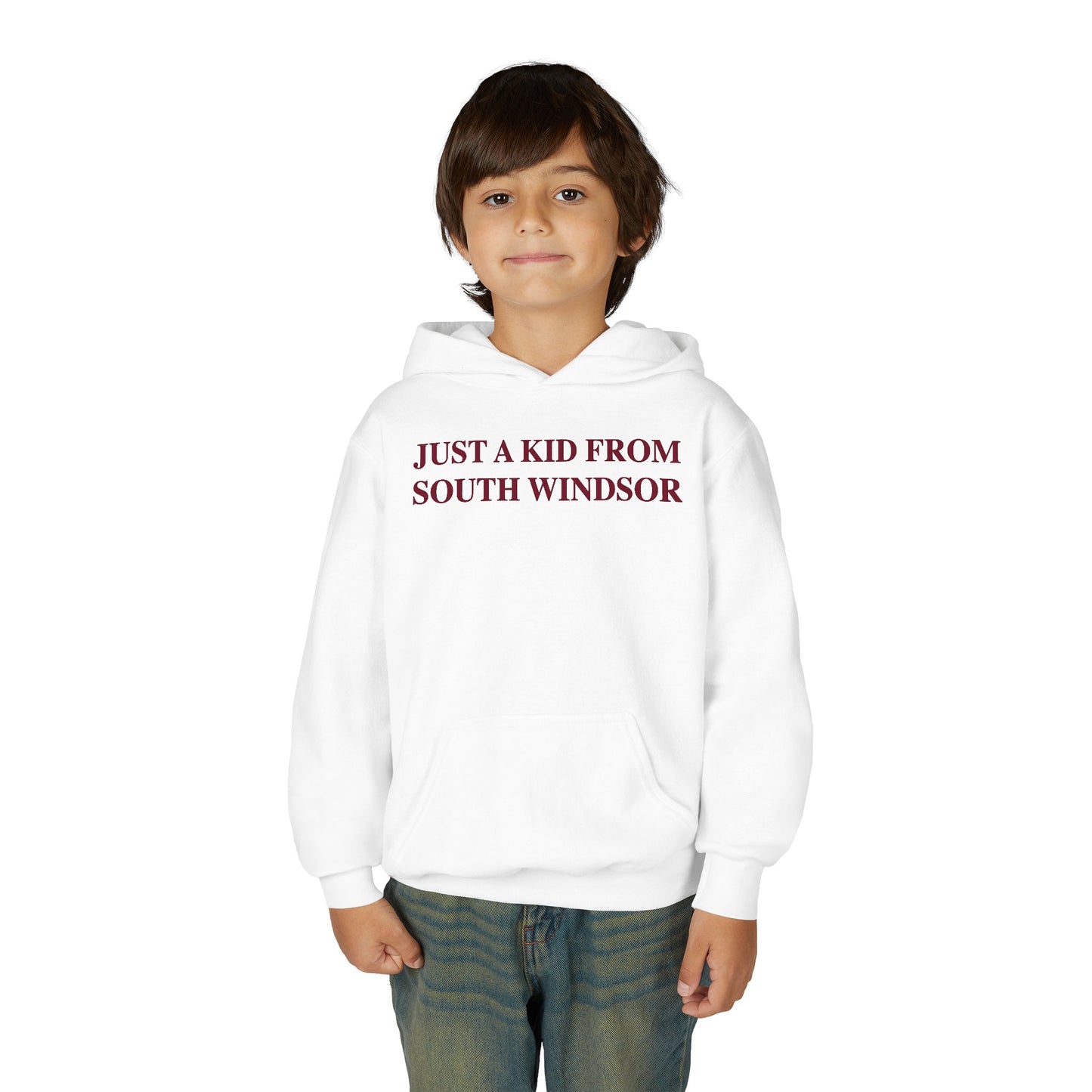 Just a kid from South Windsor Youth Heavy Blend Hooded Sweatshirt