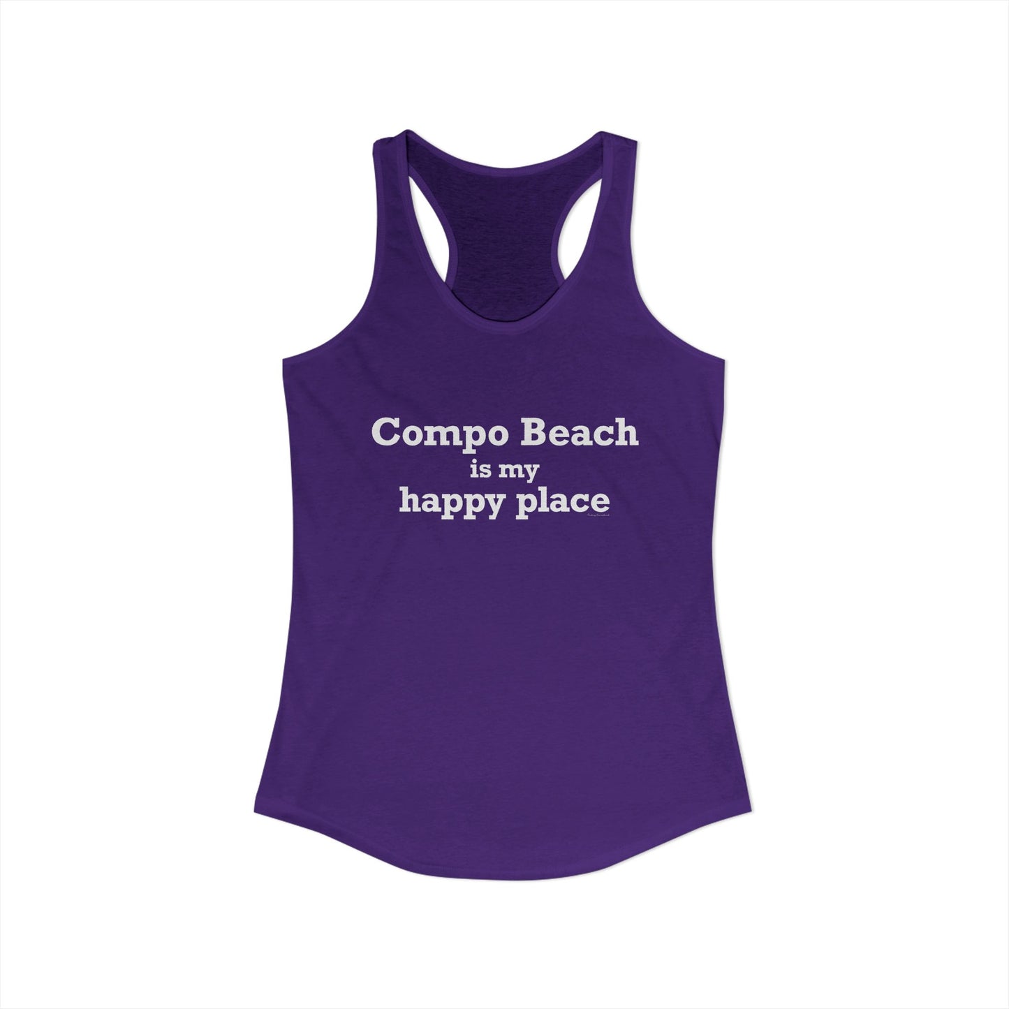 Compo Beach Is My Happy Place Women's Ideal Racerback Tank Top