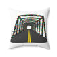 Saugatuck Bridge Lights Spun Polyester Square Pillow