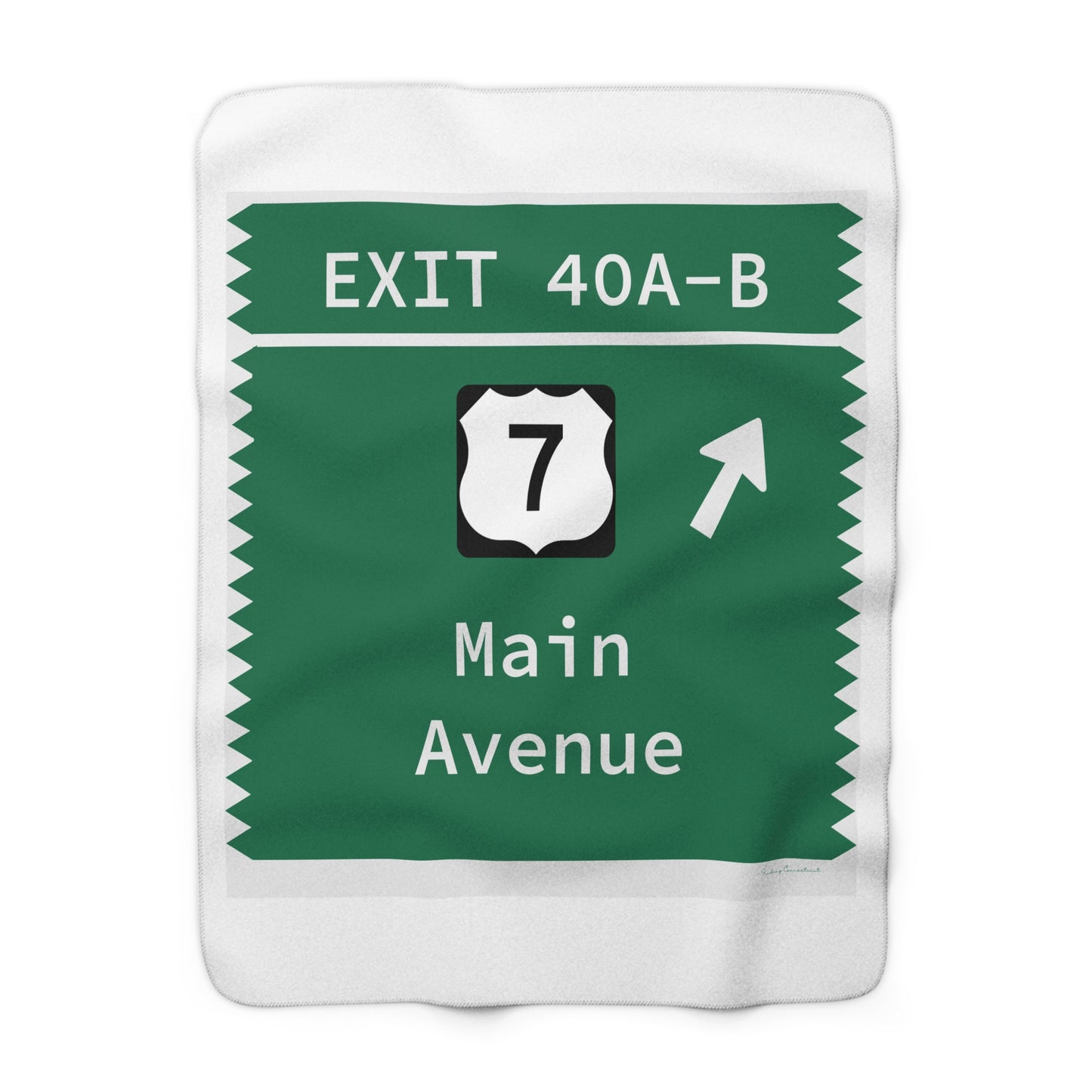 Vintage Merritt Parkway Exit 40 A-B Sign Sherpa Fleece Blanket