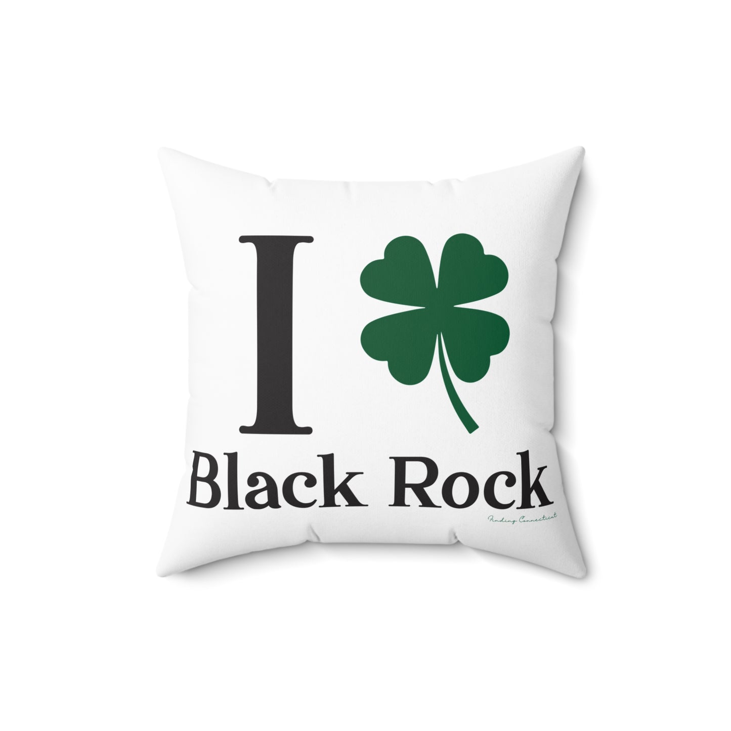 I Clover Black Rock Spun Polyester Square Pillow