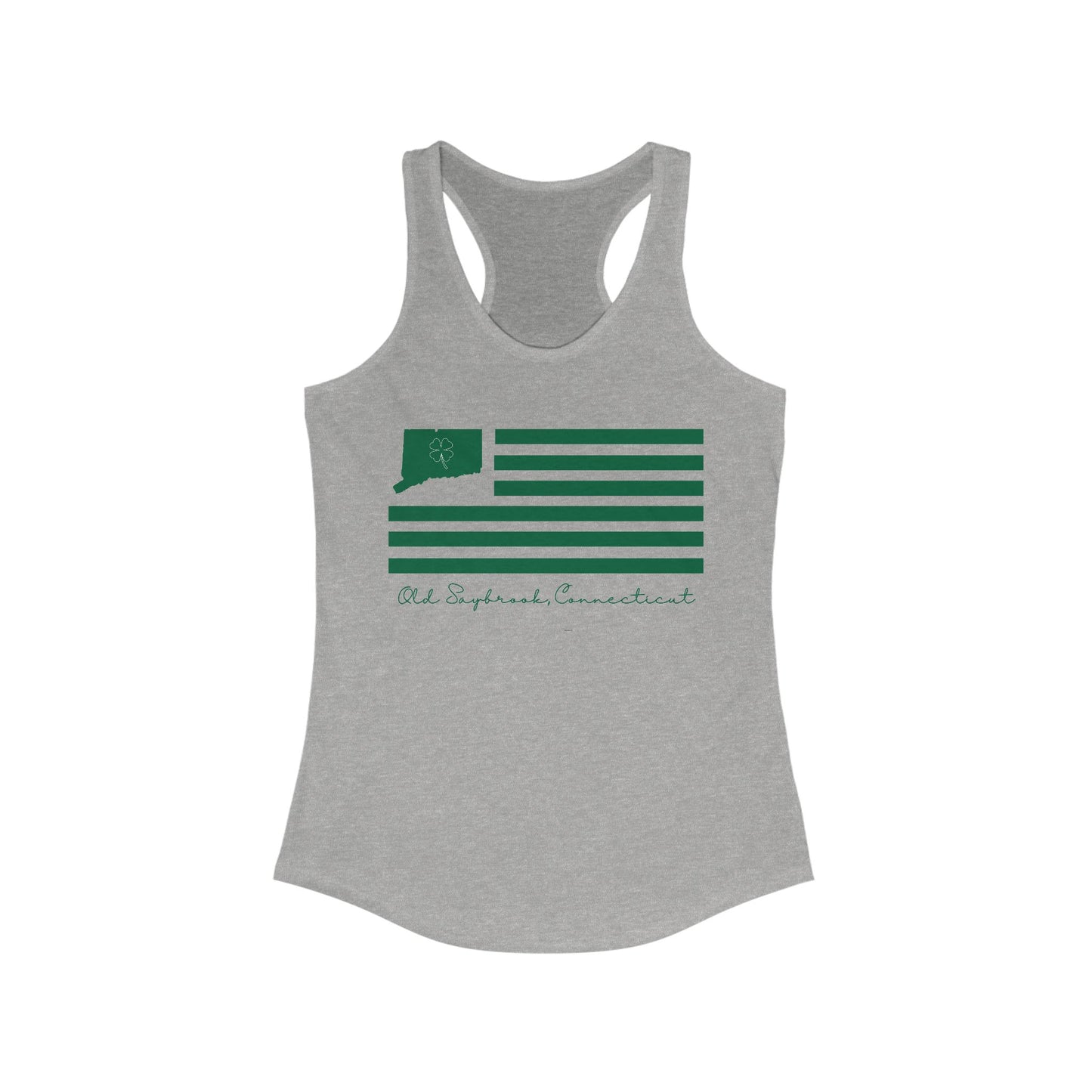 Old Saybrook Connecticut St. Patrick’s Day Flag Women's Ideal Racerback Tank Top