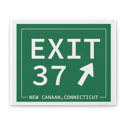 Vintage Exit 37 Merritt Parkway Sign Matte Canvas, Stretched, 1.25"