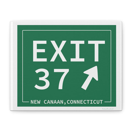 Vintage Exit 37 Merritt Parkway Sign Matte Canvas, Stretched, 1.25"