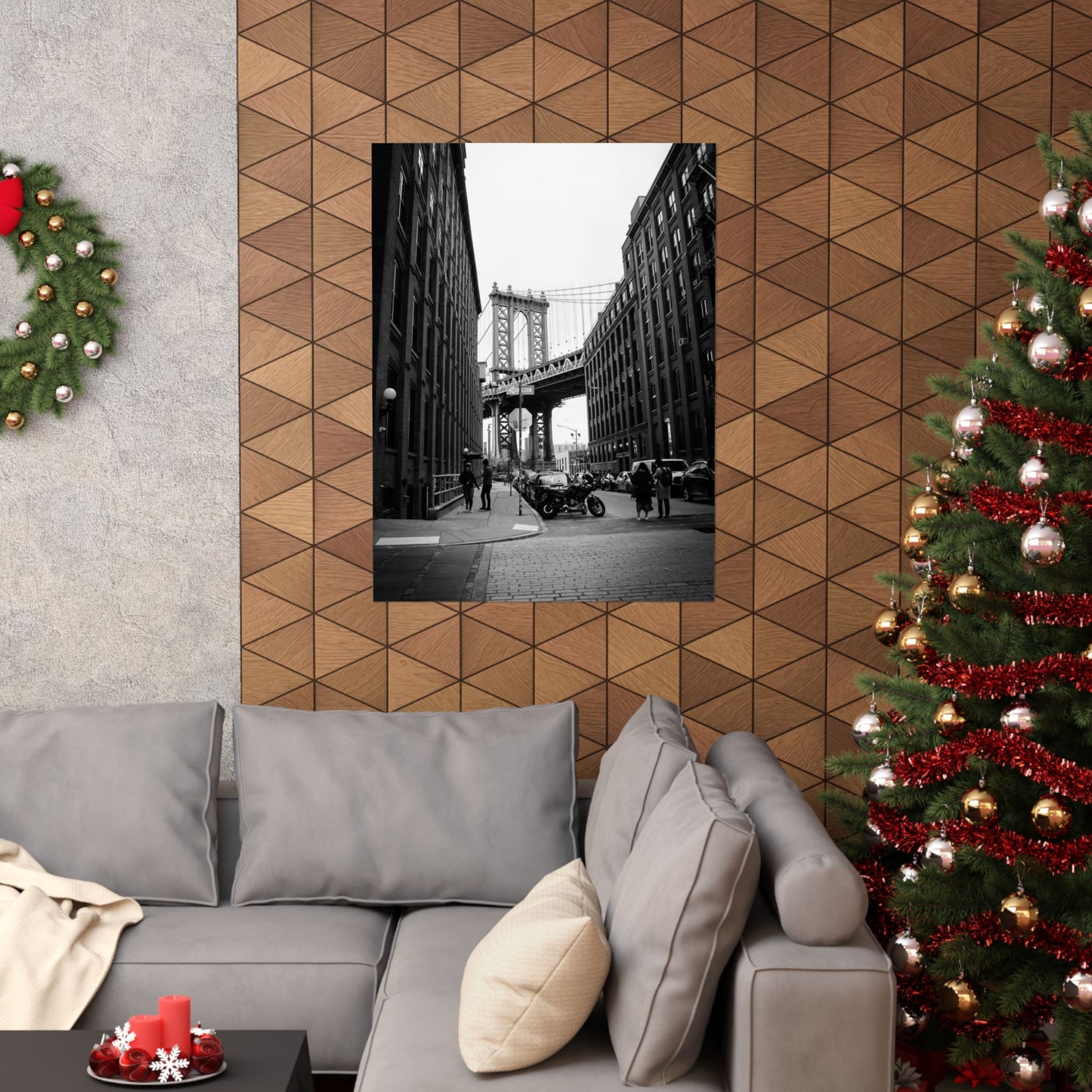 Manhattan Bridge Black and White Matte Vertical Posters