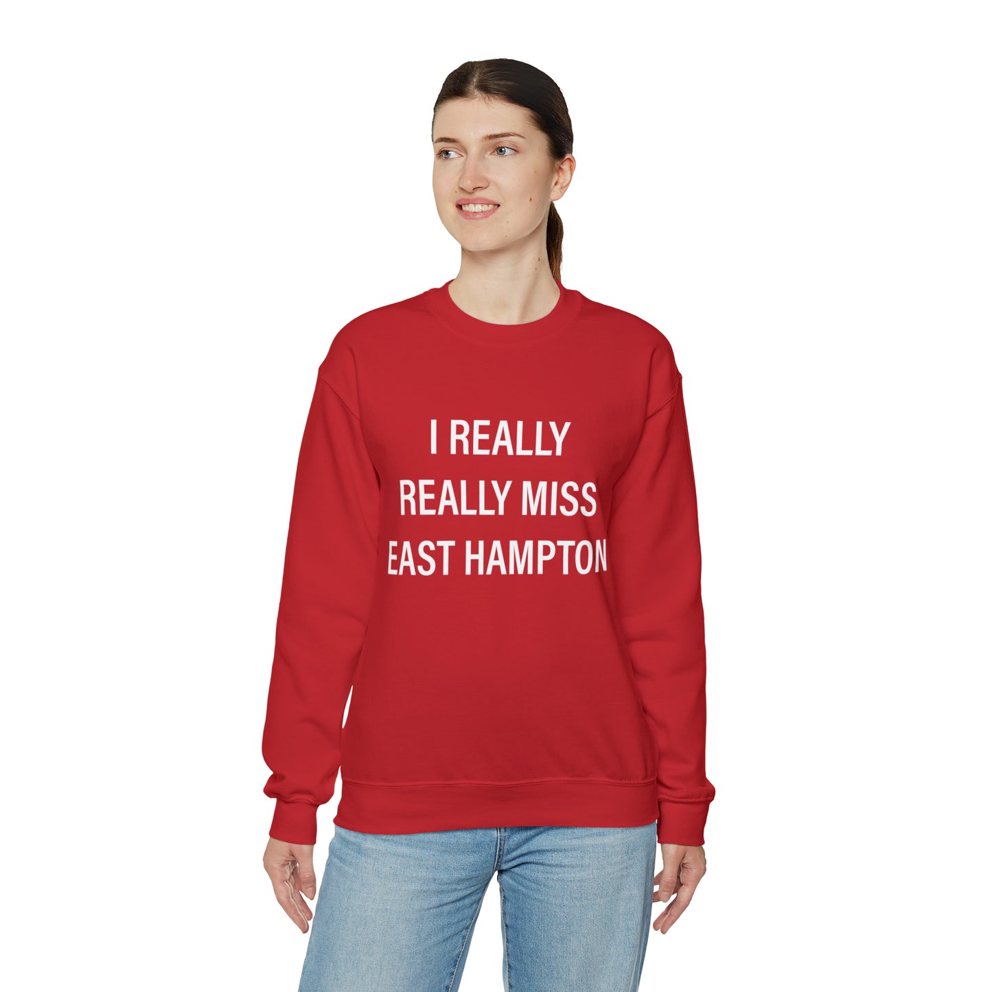 I Really Really Miss East Hampton (white) Unisex Heavy Blend™ Crewneck Sweatshirt