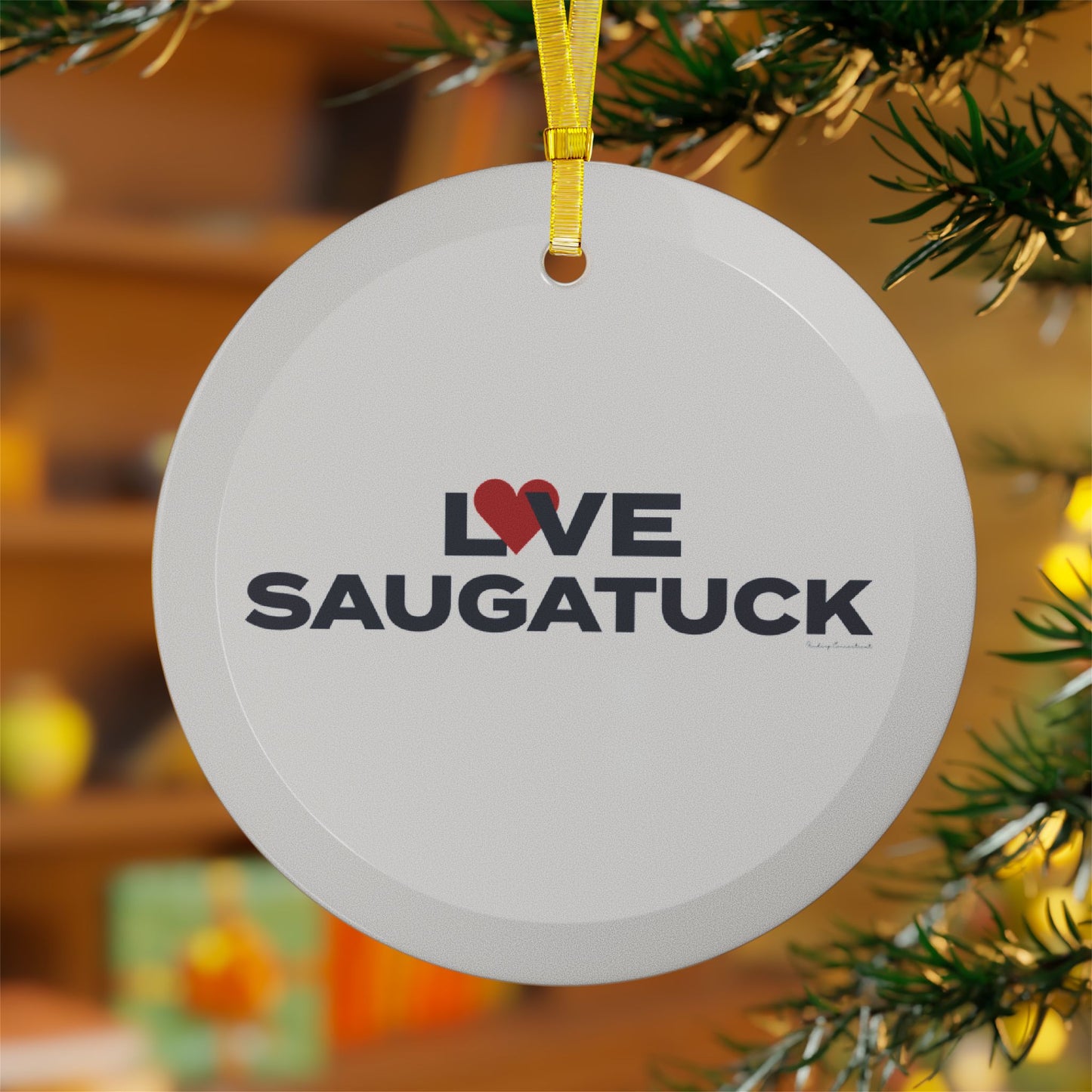 Love Saugatuck Glass Ornaments