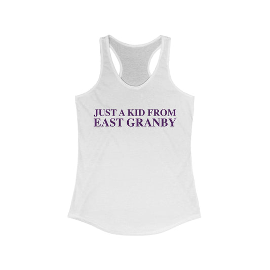 Just a kid from East Granby Women's Ideal Racerback Tank Top