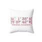 Greenwich Coordinates Spun Polyester Square Pillow