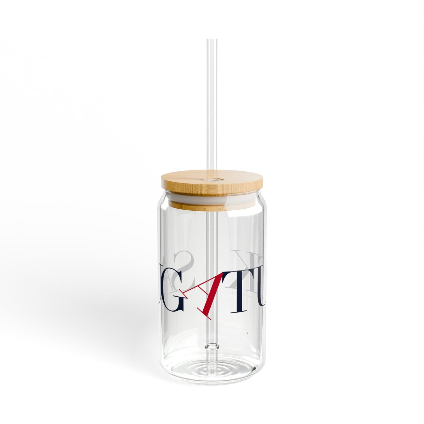 41 Tilt Saugatuck Glass Can with Straw and Lid, 16oz