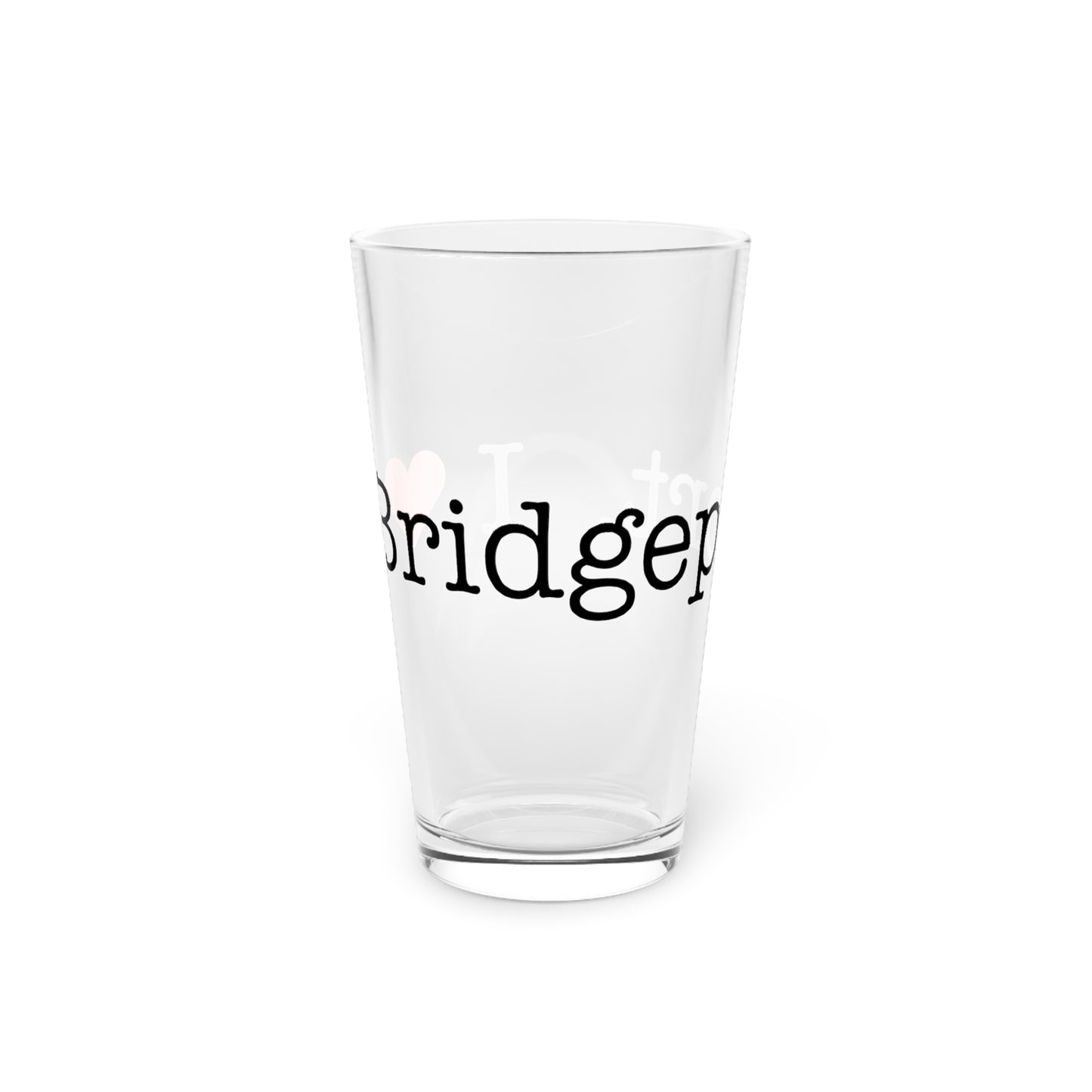 I Heart Bridgeport. Pint Glass, 16oz