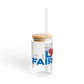 Love Fairfield Glass Can with Straw and Lid, 16oz