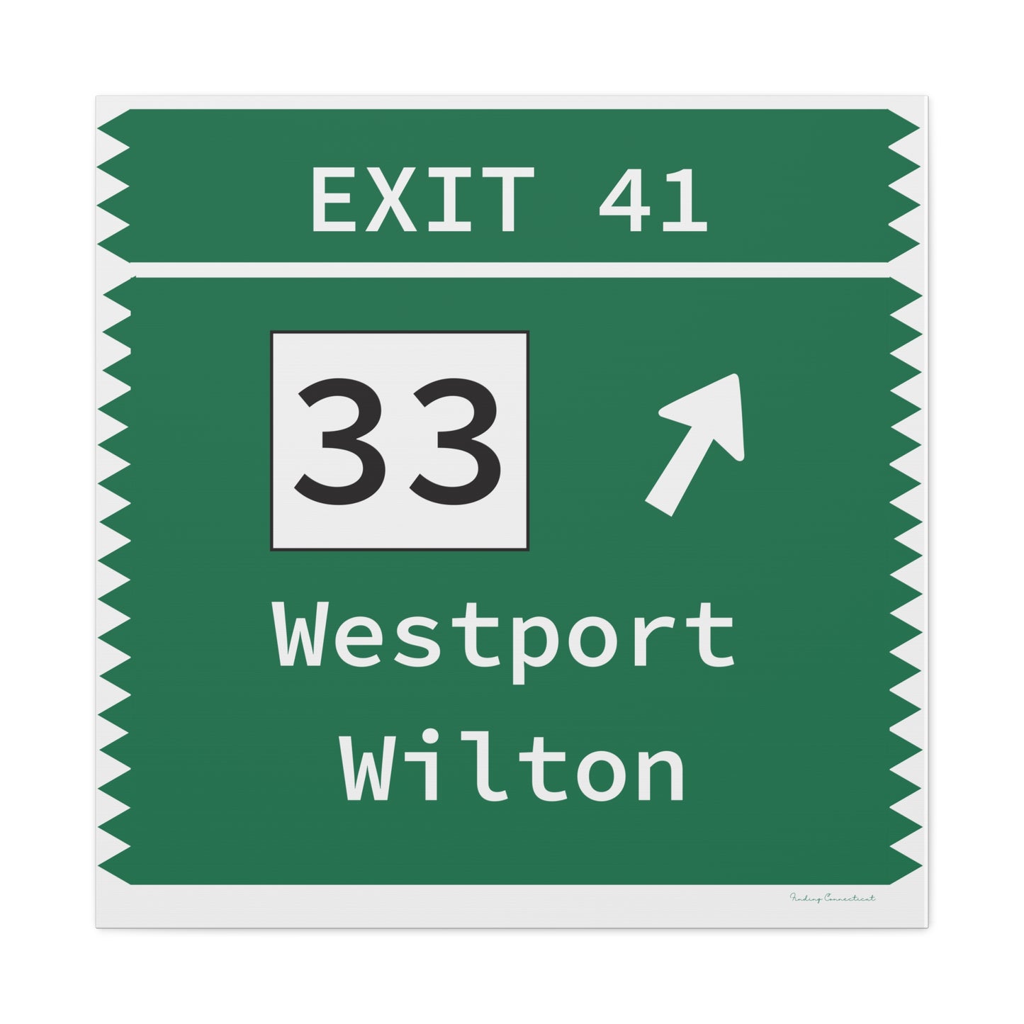 Vintage Merritt Parkway Exit 41 Sign Matte Canvas, Stretched, 1.25"