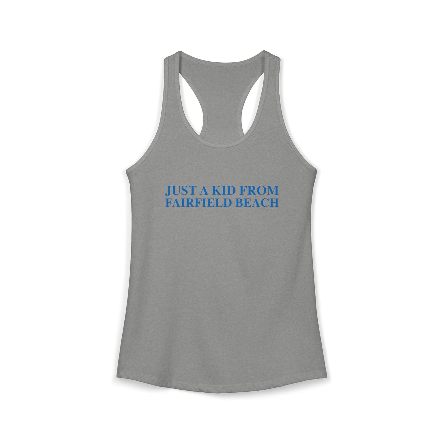 Just a kid from Fairfield Beach Women's Ideal Racerback Tank Top