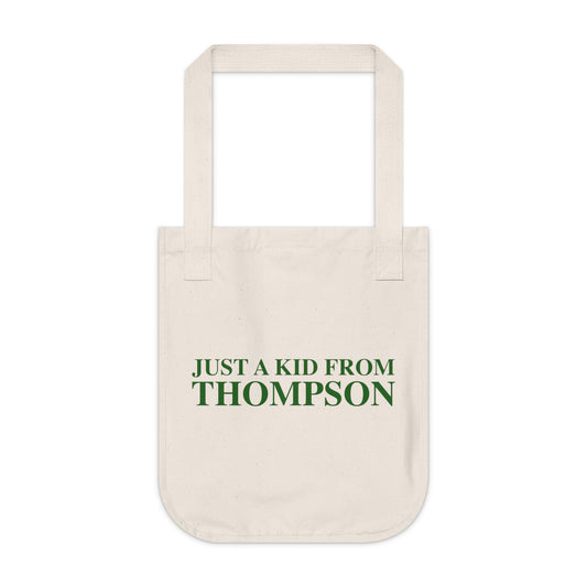 Just a kid from Thompson Organic Canvas Tote Bag