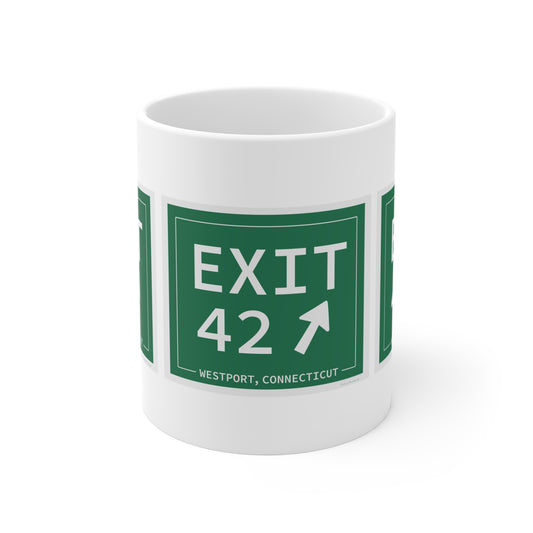 Vintage Exit 42 Merritt Parkway Sign Mug 11oz