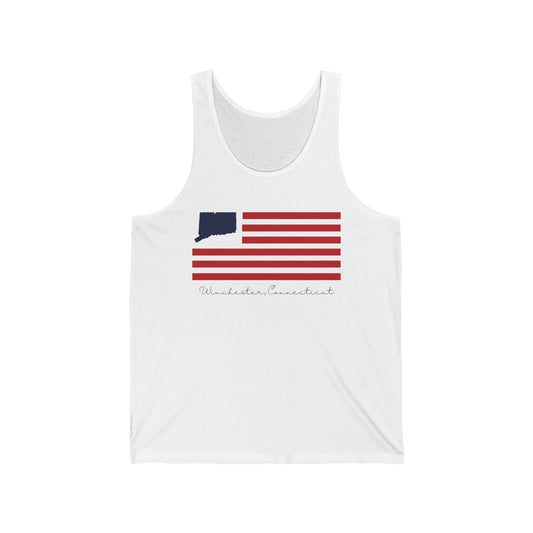 Winchester Connecticut Flag Unisex Jersey Tank Top