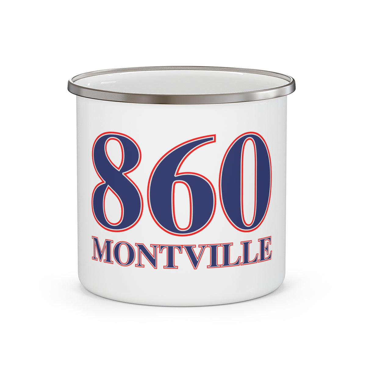 860 Montville Red, White & Blue Enamel Camping Mug