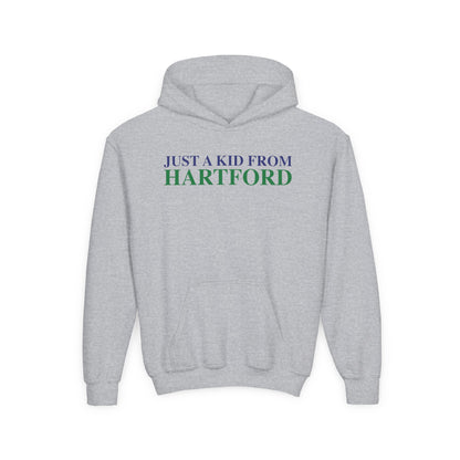 Just a kid from Hartford Youth Heavy Blend Hooded Sweatshirt