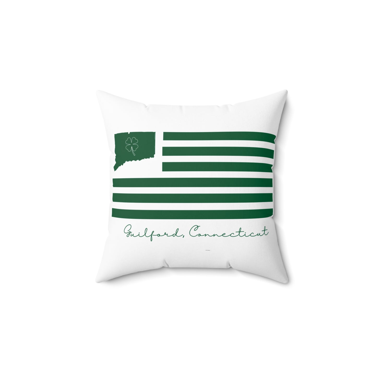 Guilford Connecticut St. Patrick’s Day Flag Spun Polyester Square Pillow
