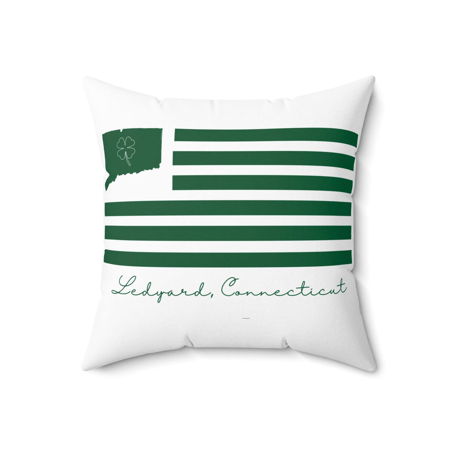 Ledyard Connecticut St. Patrick’s Day Flag Spun Polyester Square Pillow
