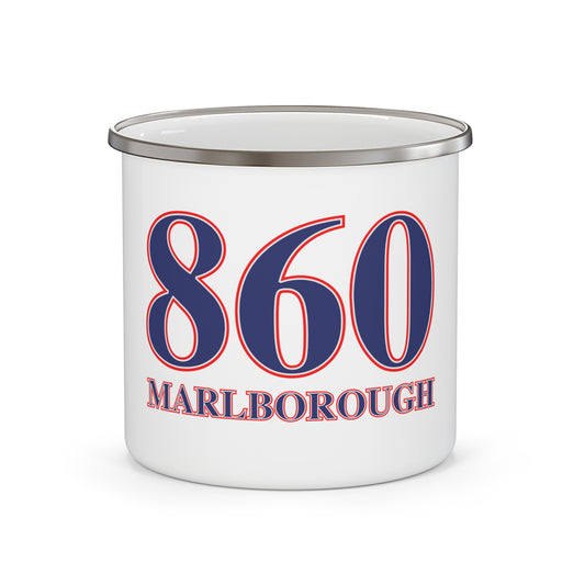 860 Marlborough Red, White & Blue Enamel Camping Mug