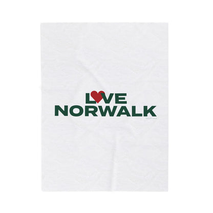 Love Norwalk Velveteen Plush Blanket