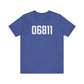 06811 Danbury CT Zip Code Unisex Jersey Short Sleeve T-Shirt
