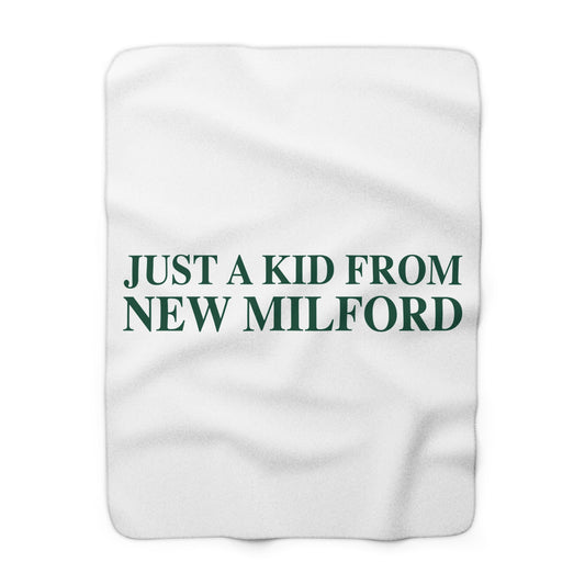 Just a kid from New Milford Sherpa Fleece Blanket