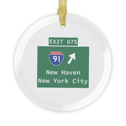 Vintage WCP Exit 67S Sign Glass Ornaments
