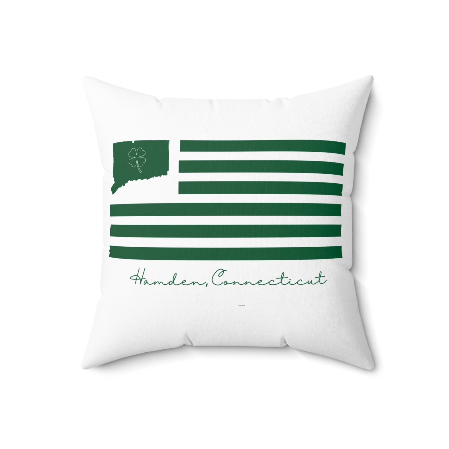 Hamden Connecticut St. Patrick’s Day Flag Spun Polyester Square Pillow