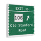 Vintage Merritt Parkway Exit 36 Sign Matte Canvas, Stretched, 1.25"
