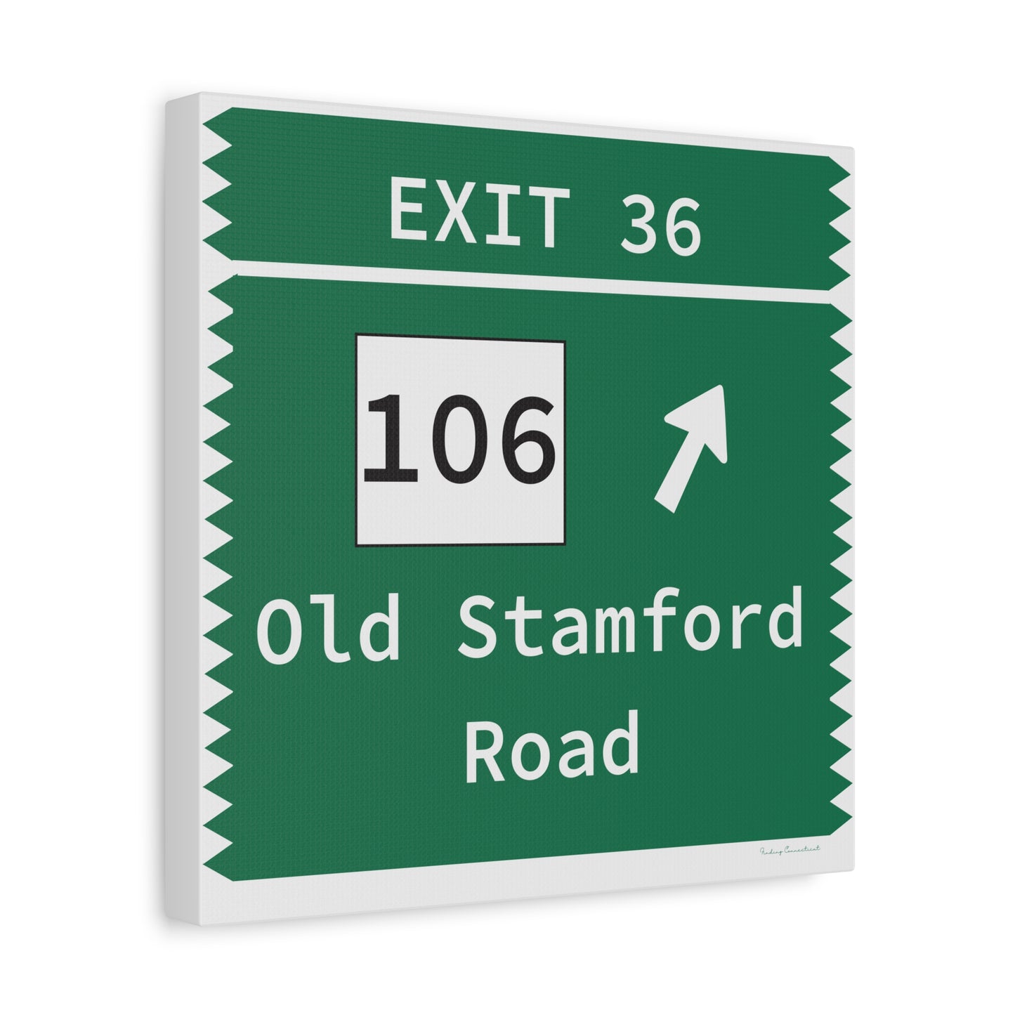 Vintage Merritt Parkway Exit 36 Sign Matte Canvas, Stretched, 1.25"