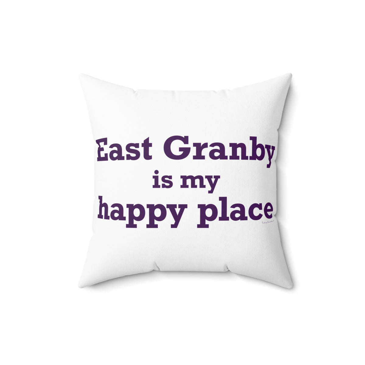 East Granby is My Happy Place Polyester Square Pillow