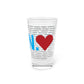 Connecticut Love Pint Glass, 16oz