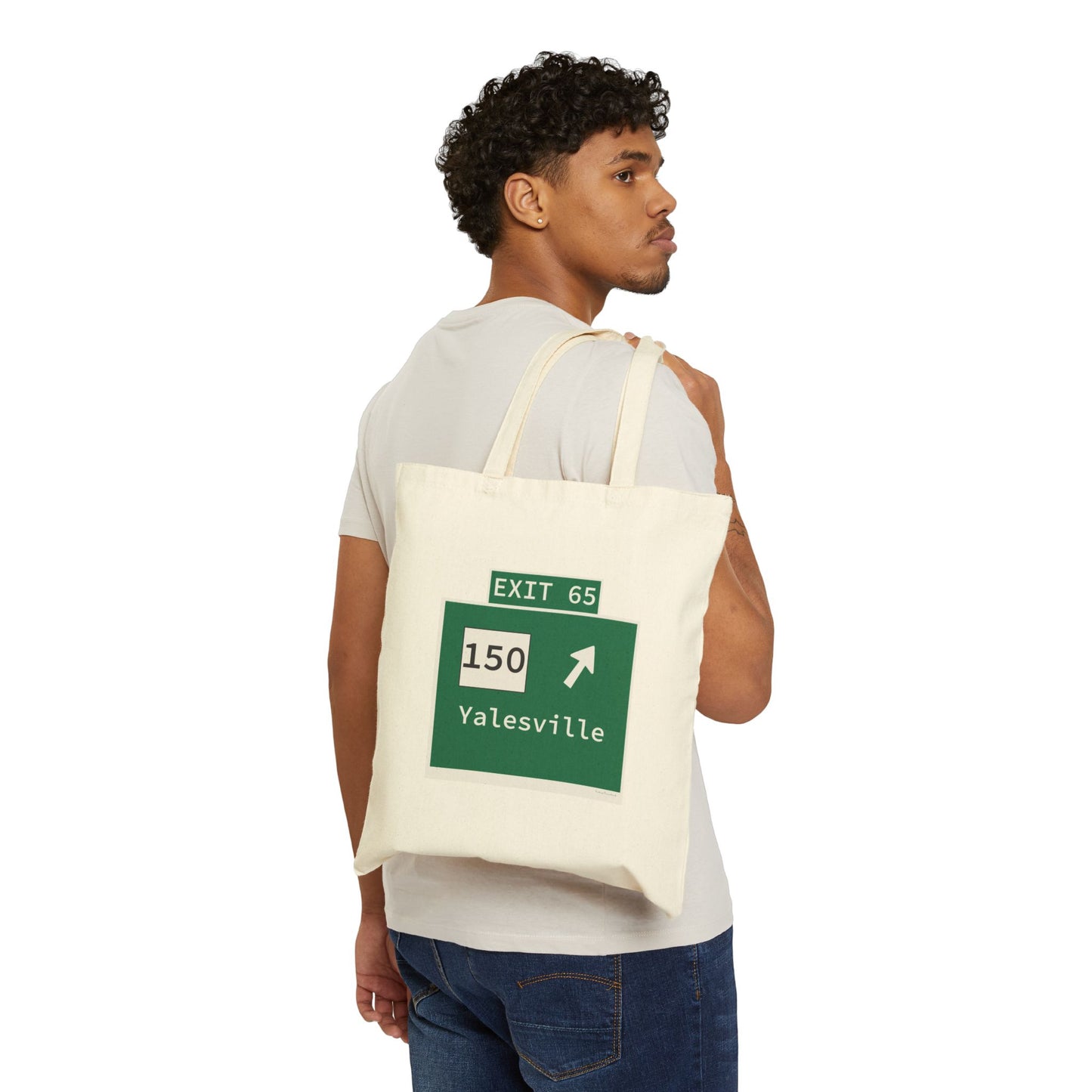Vintage WCP Exit 65 Sign Cotton Canvas Tote Bag