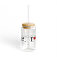 I Heart Brookfield. Glass Can with Straw and Lid, 16oz