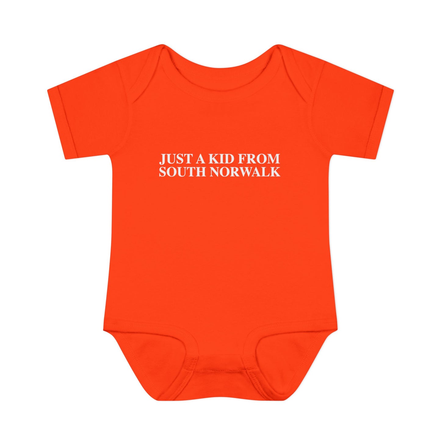 Just a kid from South Norwalk Infant Baby Rib Bodysuit