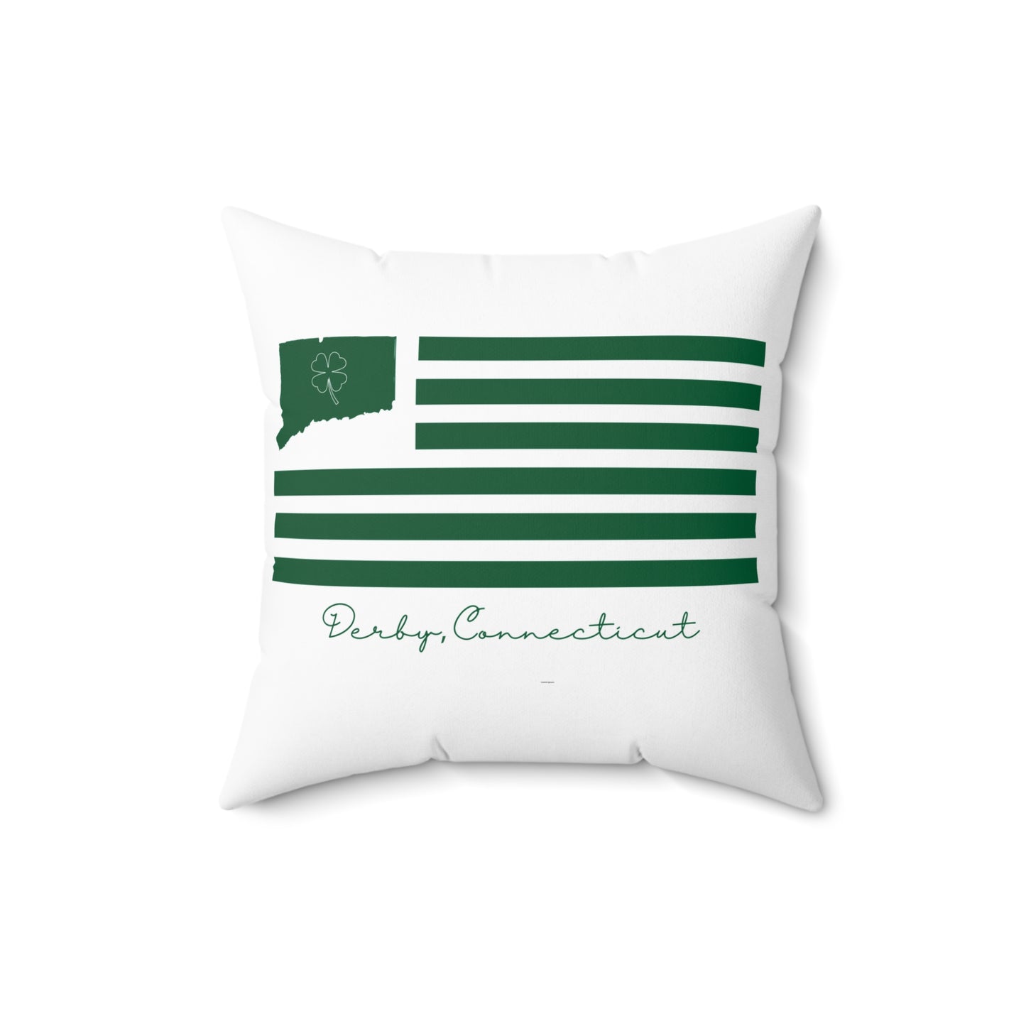 Derby Connecticut St. Patrick’s Day Flag Spun Polyester Square Pillow