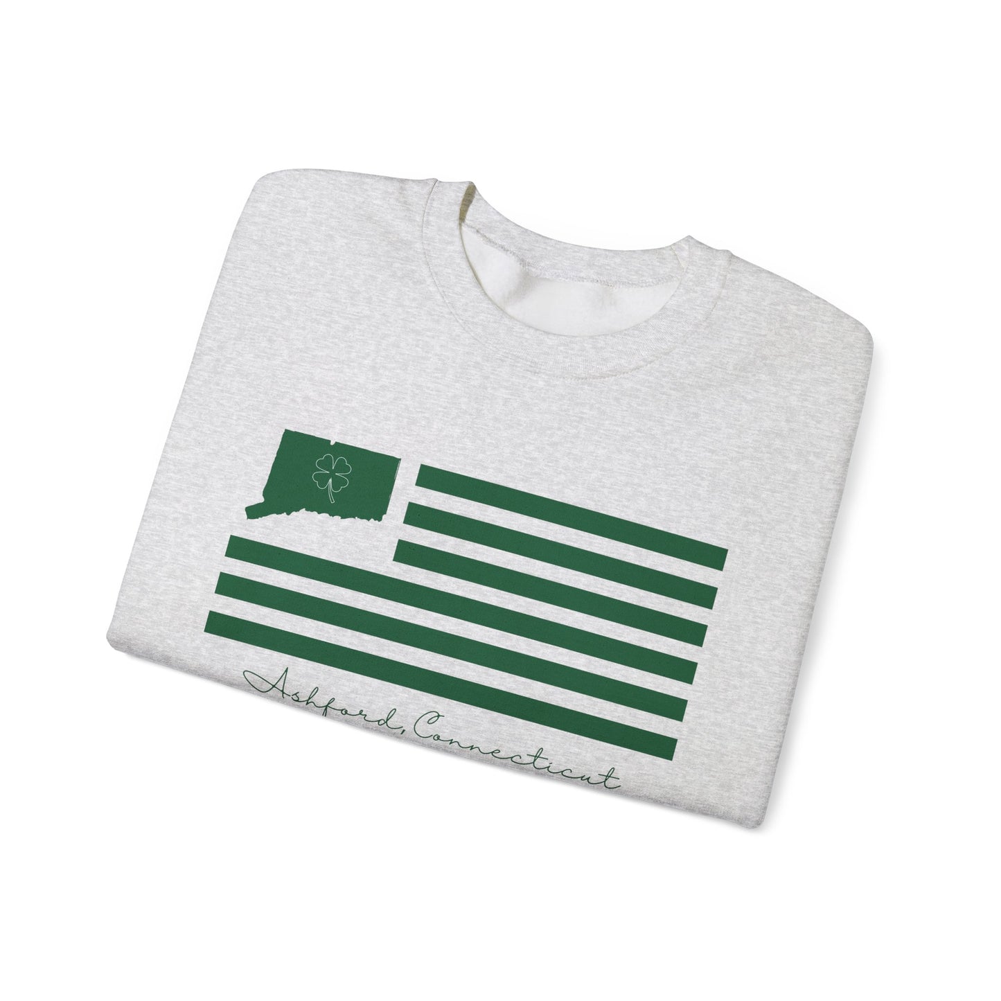 Ashford Connecticut St. Patrick’s Day Flag Unisex Heavy Blend™ Crewneck Sweatshirt