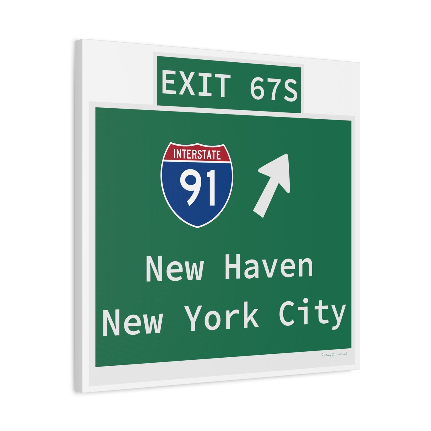 Vintage WCP Exit 67S Sign Matte Canvas, Stretched, 1.25"