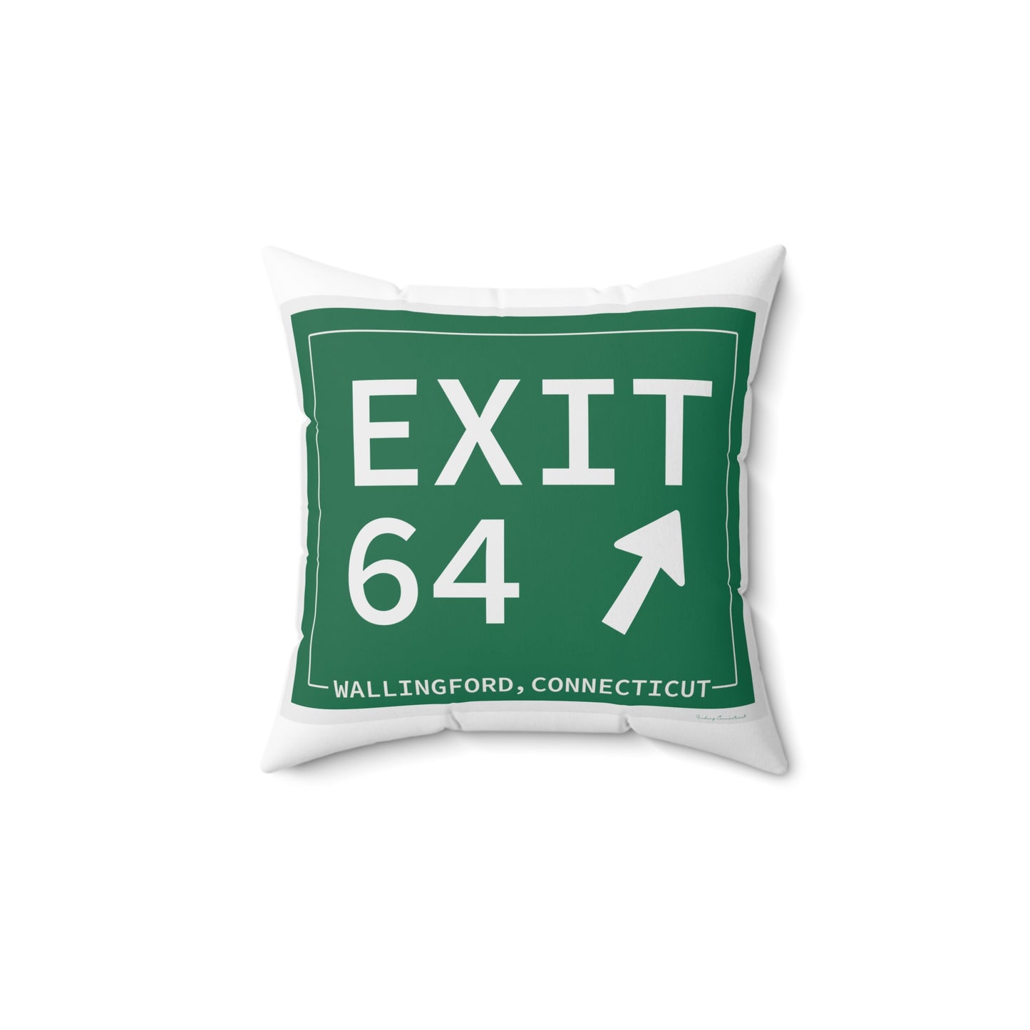 Vintage Exit 64 WCP Sign Spun Polyester Square Pillow