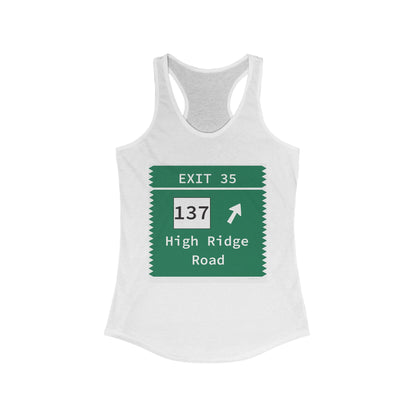 Vintage Merritt Parkway Exit 35 Sign Women's Ideal Racerback Tank Top